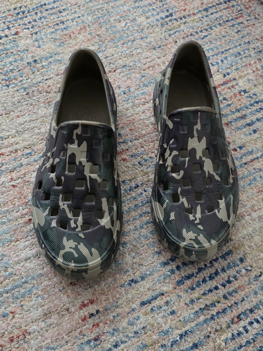 Vans Kids Camouflage Water Shoes in Green, Black, and Tan